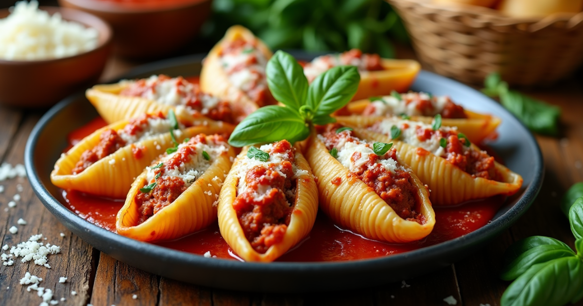 stuffed shells with meat