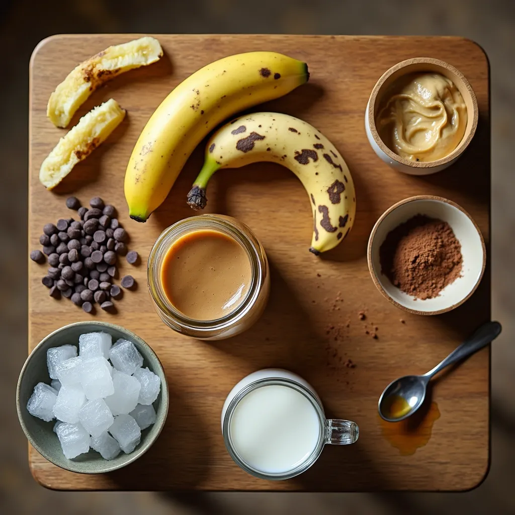 banana peanut butter and chocolate smoothie