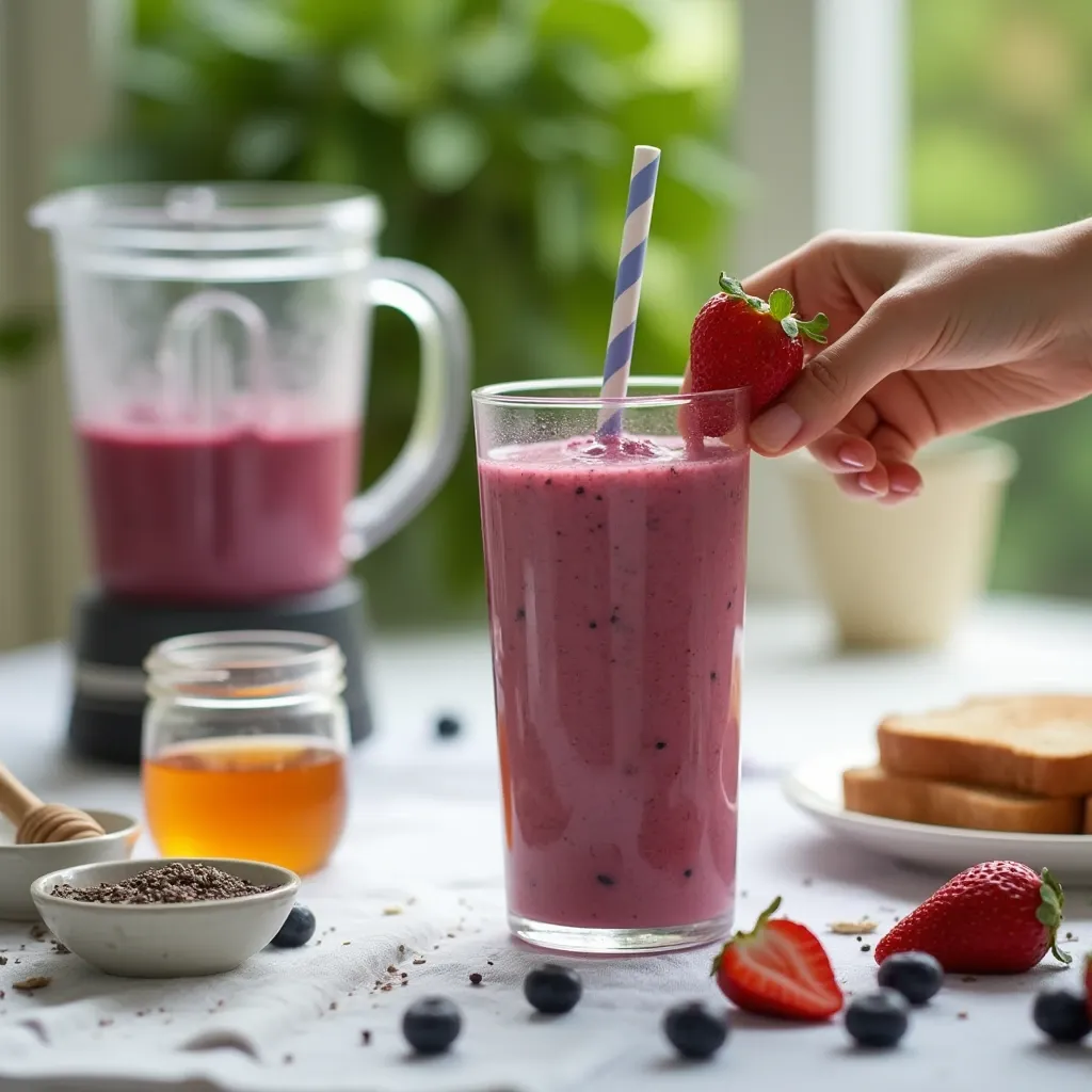 strawberry blueberry smoothie
